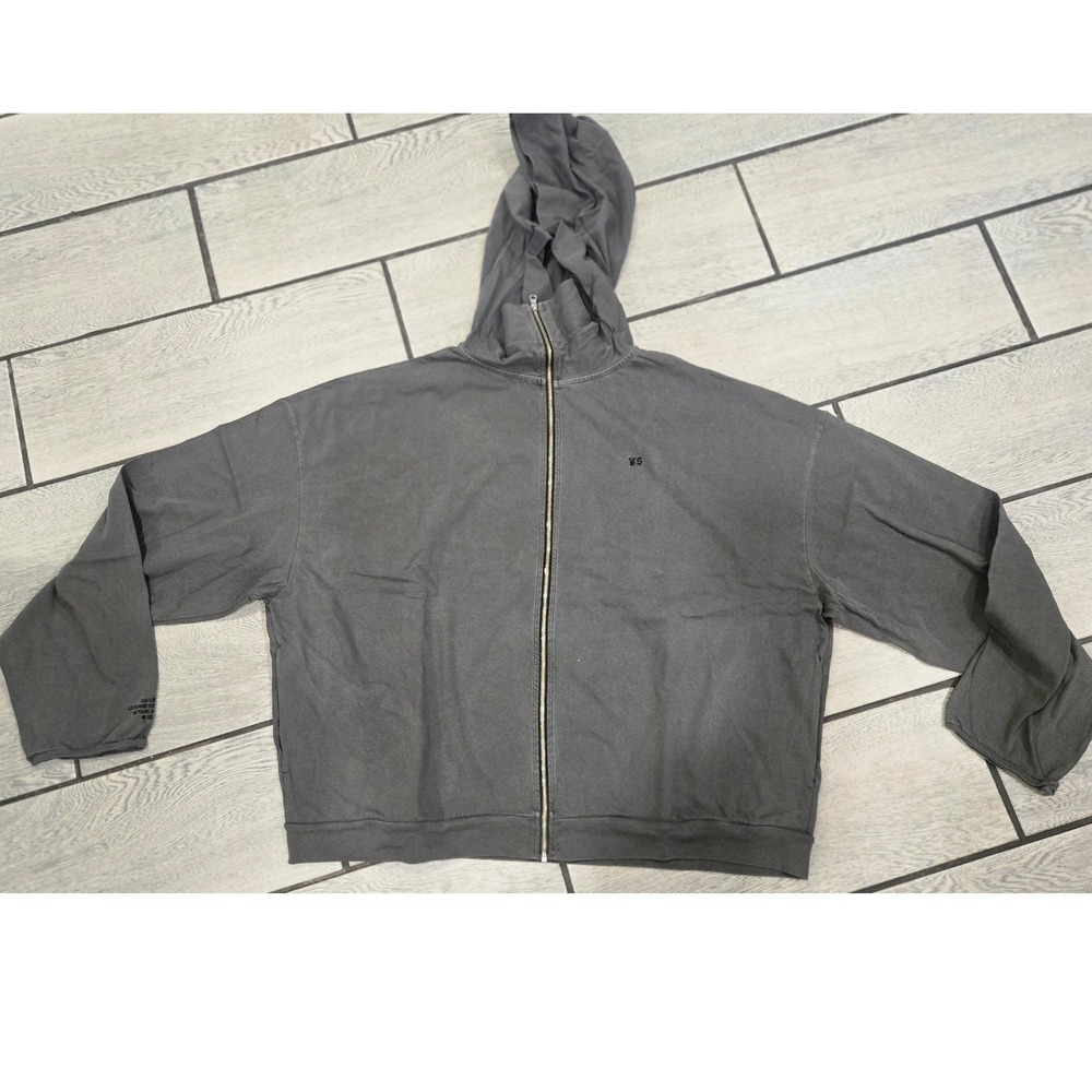 Yeezy Gap Vultures Goyang Stadium Zip Up Hoodie Washed Grey Kanye West ¥$ Size 3